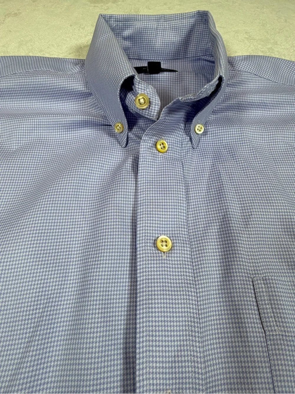 Burberry Size M (Fits Larger) Light Purple Button Herrington Check Dress Shirt